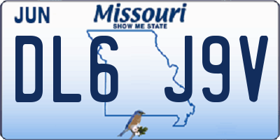 MO license plate DL6J9V