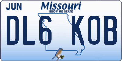 MO license plate DL6K0B