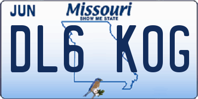 MO license plate DL6K0G