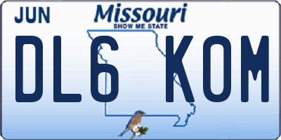 MO license plate DL6K0M