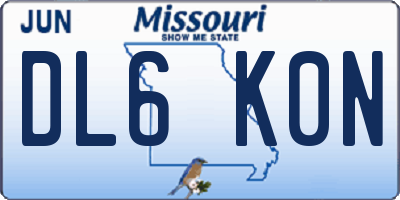 MO license plate DL6K0N