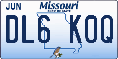 MO license plate DL6K0Q