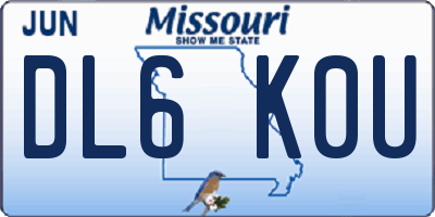 MO license plate DL6K0U