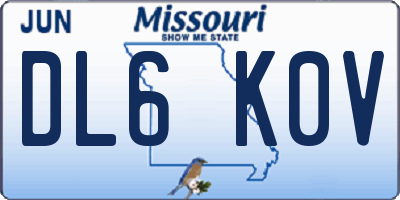 MO license plate DL6K0V