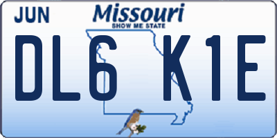 MO license plate DL6K1E