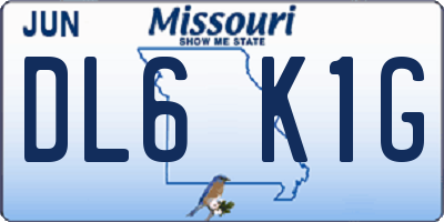 MO license plate DL6K1G