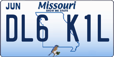 MO license plate DL6K1L