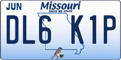 MO license plate DL6K1P