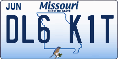 MO license plate DL6K1T