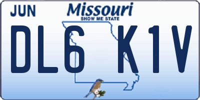 MO license plate DL6K1V