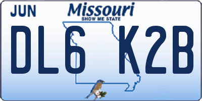 MO license plate DL6K2B