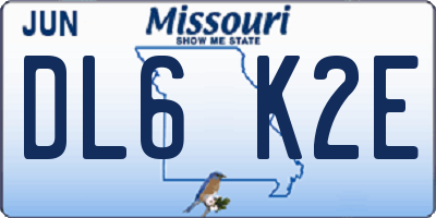 MO license plate DL6K2E