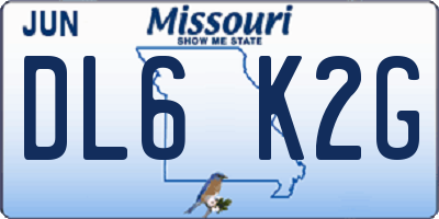 MO license plate DL6K2G