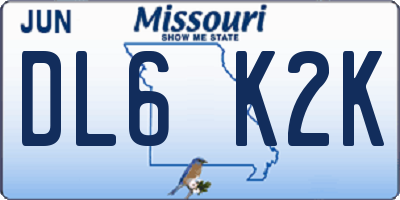 MO license plate DL6K2K