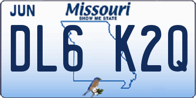 MO license plate DL6K2Q