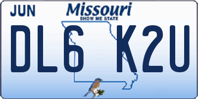 MO license plate DL6K2U