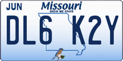 MO license plate DL6K2Y