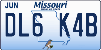 MO license plate DL6K4B