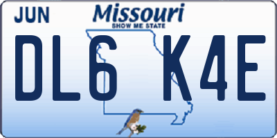 MO license plate DL6K4E
