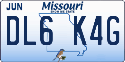 MO license plate DL6K4G