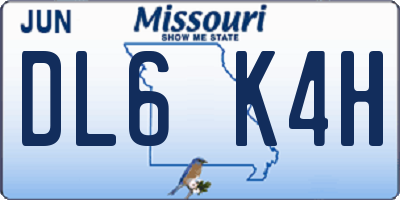MO license plate DL6K4H