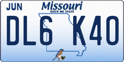 MO license plate DL6K4O
