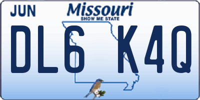 MO license plate DL6K4Q