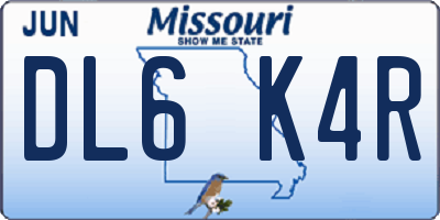 MO license plate DL6K4R