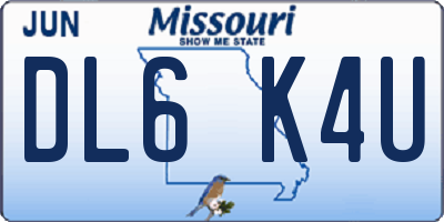 MO license plate DL6K4U