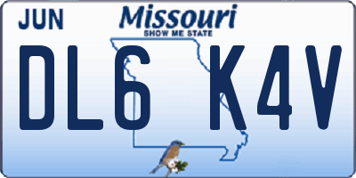 MO license plate DL6K4V