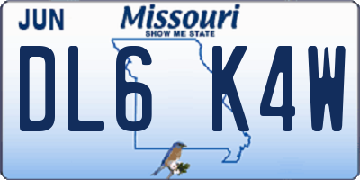 MO license plate DL6K4W