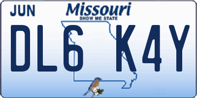 MO license plate DL6K4Y