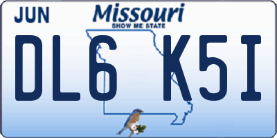 MO license plate DL6K5I