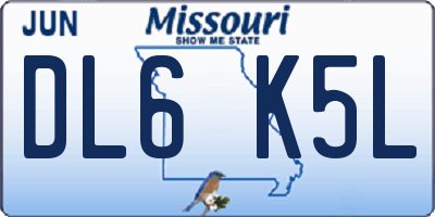 MO license plate DL6K5L