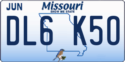 MO license plate DL6K5O