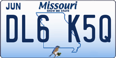 MO license plate DL6K5Q
