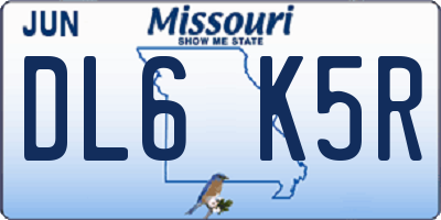 MO license plate DL6K5R
