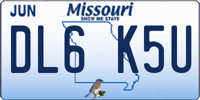 MO license plate DL6K5U