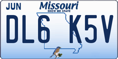 MO license plate DL6K5V