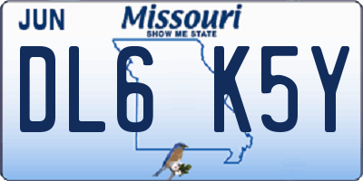 MO license plate DL6K5Y