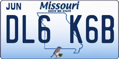 MO license plate DL6K6B