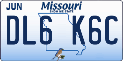 MO license plate DL6K6C