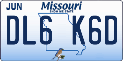 MO license plate DL6K6D