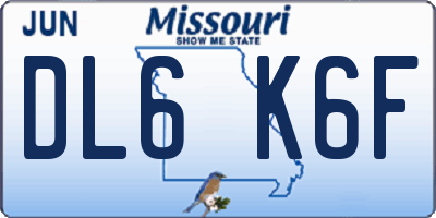 MO license plate DL6K6F