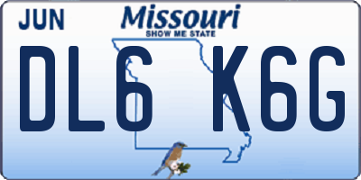MO license plate DL6K6G