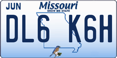 MO license plate DL6K6H