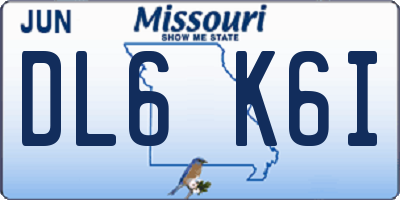 MO license plate DL6K6I