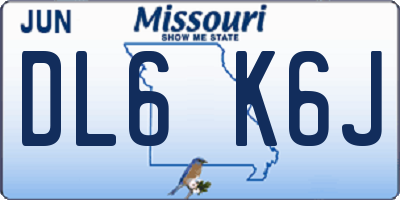 MO license plate DL6K6J
