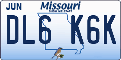 MO license plate DL6K6K