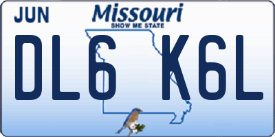 MO license plate DL6K6L